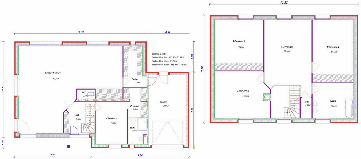 Plans maison etude de cas car et ver